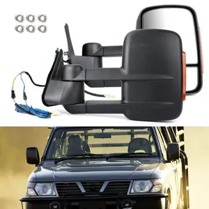 Areyourshop Electric Extendable Towing Mirrors For Nissan Patrol GU Y60/Y61/Y62 1997 Onwards With Turn Signal Car Mirror