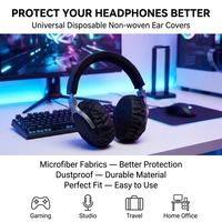 Couvre-écouteurs jetables écologiques en tissu non tissé enduit - Coussinets d'oreille sanitaires extensibles anti-poussière pour écouteurs supra-auriculaires