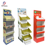 Op maat gemaakte supermarkt schappen, waterdichte Tesco Lowes kartonnen displays voor fruit & groenten, papieren display trays