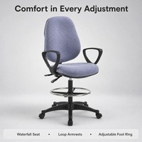 Chaise de bureau ergonomique avec réglage électrique de la hauteur, confortable, soutien de la tête, du dos et de la taille, en tissu moderne et réglable