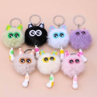 Porte-clés Pompon Mignon Kawaii de Haute Qualité, Doux, Moelleux, au Design Exquis et Léger, pour Sac à Dos ou Clés de Voiture