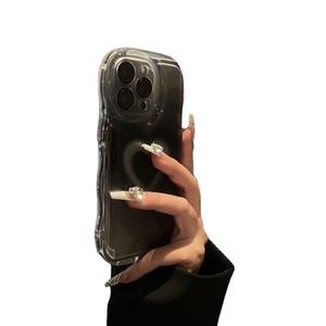 Per le donne onda <span class=keywords><strong>cuore</strong></span> <span class=keywords><strong>nero</strong></span> cassa del telefono per <span class=keywords><strong>iphone</strong></span> 15 14 13 12 pro max - Product Image 5