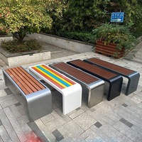 Ensemble table à manger et chaises d'extérieur en HWY-08 Table longue en bois pour cour parc loisirs heure du thé pour usage extérieur
