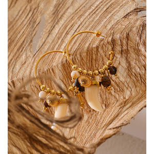 Xy 5499 फ्रेंच शैली अतिरंजित रेसिन हाथीरी 80 मिमी ड्रॉप इयररिंग्स स्टेनलेस स्टील के सोने के टुकड़े टुकड़े टुकड़े टुकड़े टुकड़े टुकड़े टुकड़े - Product Image 5