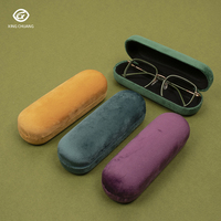 Étui à lunettes portable de luxe rétro en métal avec coque rigide en velours, boîte à lunettes optiques pratique