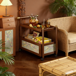 <span class=keywords><strong>Table</strong></span> <span class=keywords><strong>basse</strong></span> en bois massif de style <span class=keywords><strong>vintage</strong></span>, couleur noyer, avec rangement, <span class=keywords><strong>pour</strong></span> salon, usage domestique - Product Image 3