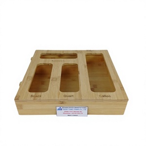 Caja de madera para sándwiches con 4 compartimentos, para refrigerios, de un cuarto de galón, reutilizable, hecha a mano, fabricada en Vietnam. - Product Image 1