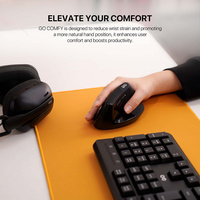 FANTECH Mouse ergonomis nirkabel MODEL-WRIS, Mouse nirkabel ergonomis 57 ° saklar senyap vertikal Mode ganda BT 24G untuk pekerjaan kantor