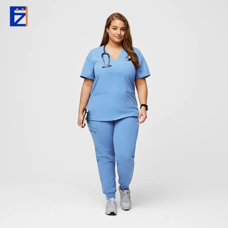 Conjuntos de uniformes de enfermeira casual de manga curta para mulheres, serviço OEM de alta qualidade e moda sexy, blusa médica casual para enfermeiras