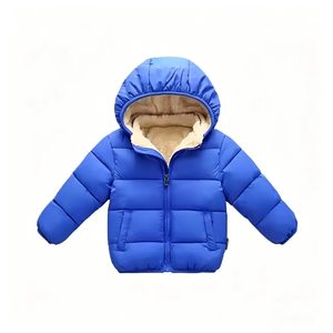 Vestes d'hiver en duvet imperméables sur mesure pour enfants, style varsity léger à <span class=keywords><strong>capuche</strong></span> pour garçons et filles, vêtements d'extérieur chauds en coton - Product Image 2
