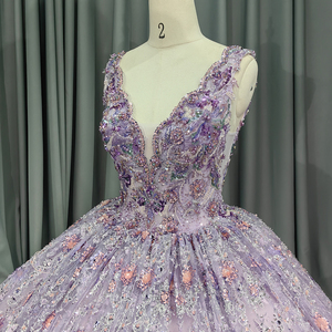 ชุดเดรสฉลองวันเกิดงานปาร์ตี้ประกายเลื่อมแขนกุด DY6667สวยงาม - Product Image 2