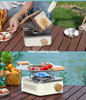 Mini réchaud à gaz portable pour camping, léger, de haute qualité, sûr, manuel, en métal, brûleur BBQ, gaz butane