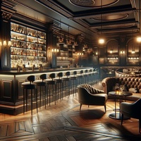 Comptoir de bar à vin classique antique à prix d'usine avec éclairage LED, design étanche et écologique, décoration