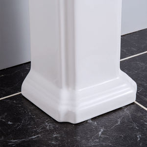 Lavabo de Pedestal de Cerámica Estilo Victoriano, con Soporte para Grifo de un Solo Orificio, Montado en el Suelo, Diseño Antiguo - Product Image 5