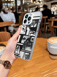 Coque de téléphone transparente antichoc en TPU avec protection d'objectif anti-traces de doigts, motif collage d'yeux d'anime et <span class=keywords><strong>manga</strong></span>, peinte aux UV, pour - Product Image 5