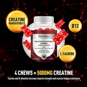 Complément alimentaire en gommes à la créatine monohydrate de 5000 mg à la saveur fraise, en gros, OEM, marque privée, pour la <span class=keywords><strong>croissance</strong></span> musculaire, avec vitamine B12 - Product Image 2