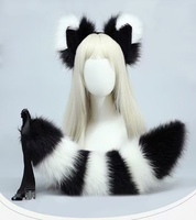 Ensemble Oreilles et Queue de Renard en Fausse Fourrure, Bandeau Cosplay, Collier Ras-du-Cou, Kit Oreilles et Queue d'Animal pour Fête d'Halloween, Accessoire de Déguisement