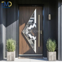 Portes d'entrée simples extérieures en fer forgé à dessus rond avec éclairage latéral