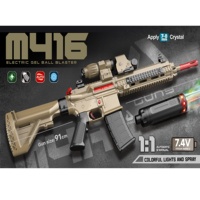 KK NOUVEAU Pistolet à billes de gel M416 de 91 cm, automatique et manuel, double mode, tir longue portée, jouet en plastique pour garçons et enfants