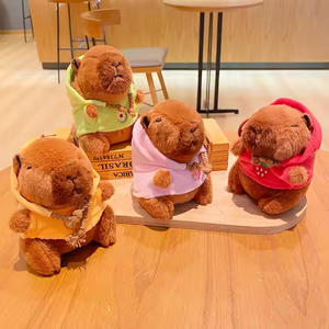 Key Chains Cartoon Capybara Capibara Doll Couple Stuffed Sweatshirt Keychain Small Plush Pendant Bag for Small Gift Wholesale