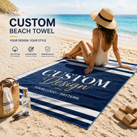 Free Design Custom Absorbent Quick-Dry Eco-Friendly Fast Shipping All-Season Large Cotton Solid Color Beach Towel