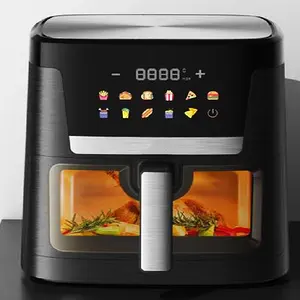 Smart 8L Edelstahl Luft fritte use mit Glas Sichtfenster RGB-Bildschirm für die Küche zu Hause