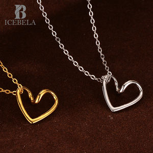 Joyería Fina de Plata 925, Regalos de Amor Dulce para el Día de San Valentín, Collares con Colgante de Corazón de Circonita Chapados en Oro de 18k, Modernos y Personalizados para Mujer - Product Image 5