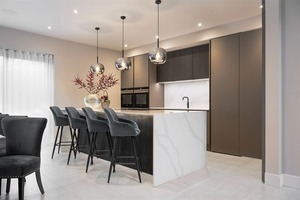 Hiện Đại Châu Âu Sang Trọng Nhà Bếp Tủ Tường Ván Ép Thông Minh Sơn Mài Tủ Bếp Đảo Cho Biệt Thự Thiêu Kết Đá Chỗ Ngồi - Product Image 4