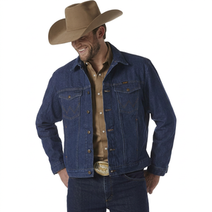 Veste en jean délavé pour homme, coupe classique, fermeture boutonnée, couleur unie, style décontracté, pour l'automne - Product Image 1
