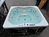 Baignoire balnéo ovale autoportante avec commandes pneumatiques et fonctions de massage par air