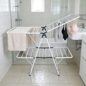 Séchoir à <span class=keywords><strong>linge</strong></span> double couche avec ailes, pliable et portable pour la maison, support de séchage en métal résistant à la rouille - Product Image 5