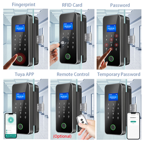 Xsdts A16 tuya Bluetooth 6-in-1 khóa thông minh vân tay mật khẩu thẻ IC app điều khiển từ xa & Key mở khóa các tính năng cho cửa kính - Product Image 2