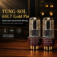 Tube à vide TUNG-SOL 6SL7/6N9P/6H9C à broches dorées, double triode octale 8 broches pour mise à niveau de préamplificateur Hi-Fi, paire assortie, vente en gros