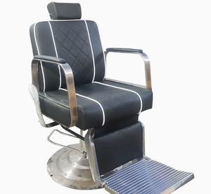 High-end men's barber chair - rotatable and adjustable vintage-style large chair for hair <b>styling</b> salon oil <b>head</b> shaving - Product Image 2