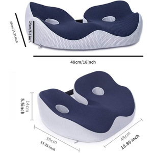 Memory Foam Seat Cushion 48cm X 39cm X 14cm Breathable Hemorrhoid Relief Office Buttock Pad For Long Sitting Support - Product Image 1
