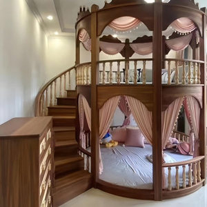 <span class=keywords><strong>Lit</strong></span> <span class=keywords><strong>mezzanine</strong></span> JS personnalisé Château de Princesse Rose <span class=keywords><strong>avec</strong></span> <span class=keywords><strong>toboggan</strong></span> en spirale, escalier, rangement, <span class=keywords><strong>bureau</strong></span>, bibliothèque <span class=keywords><strong>et</strong></span> maisonnette pour chambre de villa - Product Image 6