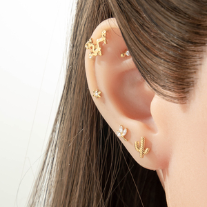 HENGSEN titane dos plat boucle d'oreille Zircon Piercing bijoux Dragon serpent Cartilage titane hélice oreille Piercing pour <span class=keywords><strong>les</strong></span> femmes - Product Image 5