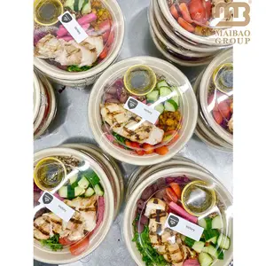 Custom Afdrukken 32Oz Kraft Ambachtelijke Te Gaan Eten Noodle Soep Verpakking Wegwerp Wegnemen Takeaway Papier Slabakken Met deksel