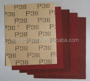 Papel de Lija Seco de Color Rojo con Revestimiento de Papel Kraft y Óxido de Aluminio, Disponible en OEM, Grano 60 # -240 #   Grano de arena <span class=keywords><strong>para</strong></span> madera y <span class=keywords><strong>pared</strong></span> - Product Image 4