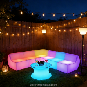 Juego de Sofás LED de Plástico PE Iluminado para Discoteca, con 16 Luces RGB, Control Remoto, Personalizable, Envío Directo - Product Image 6