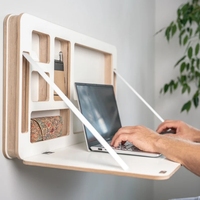 Station de travail multifonctionnelle Solution d'économie d'espace Bureau pliable pour ordinateur portable Bureau mural pliable en bois massif pour la maison