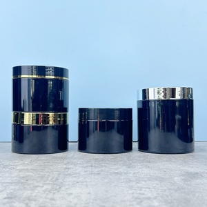 In Stock 100g 150g 200g Black White Pet <b>Plastic</b> Body Butter Cosmetic Cream <b>Jar</b> With Glod Silver Black White <b>Plastic</b> Lid - Product Image 4