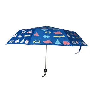 Parapluie pliable 19x21 pouces, 3 plis, impression avec changement de couleur