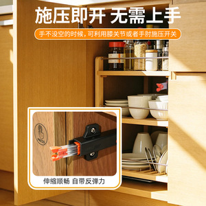 Heru Mechanical <b>Locking</b> Rebound Device 7mm Adjustable <b>Cabinet</b> Door Silent Hinge Hardware - Product Image 4
