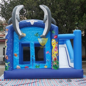 Springkasteel Kwaliteit Digitale Print Dinosaurus Opblaasbare Glijbaan Springkussen 3 x 3 <span class=keywords><strong>Meter</strong></span> - Product Image 4