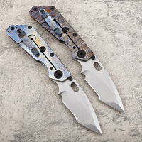 Couteau pliant haut de gamme en acier M390, finition bleuée, manche en alliage de titane couleur argent, pour survie en extérieur et camping, OEM