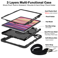 Coque robuste antichoc pour tablette iPad Air 13 M2 M3 M4 avec support rotatif et dragonne, idéale pour usage professionnel (OEM/ODM B2B)
