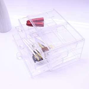 Acrílico de almacenamiento envase cosmético conveniente maquillaje cepillo de almacenamiento organizador de escritorio de la Oficina ahorro de espacio con 4 dibuja - Product Image 5