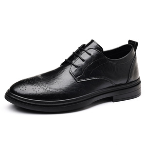 Chaussures en cuir pour hommes, élégantes et décontractées, style brogue, tendance Derby, en cuir souple rehaussé pour jeunes hommes - Product Image 5