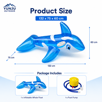 Bouée gonflable Baleine pour enfants, jouet de piscine, animal aquatique, avec deux poignées, en PVC durable, pour l'été et les activités de plein air, OEM ODM